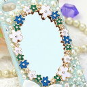 858shop セール★デコパーツ フラワー ミラー 鏡 ハンドメイドパーツ アクセサリー材料 金属カメリアパーツ