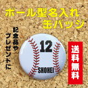 【缶バッジ 野球】 ボール プチギフトプレゼント 贈り物 かわいい 部活 卒業 卒部 記念 オリジナル 送料無料 ポイント消化