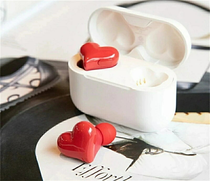 【ホワイトデー】ワイヤレスイヤホン ハート イヤホン ハート 2025最新 ハートイヤホン ワイヤレスイヤホン Bluetooth 5.0 高音質 ファッション かわいい イヤホン iPhone/Androidスマホ/タブレット