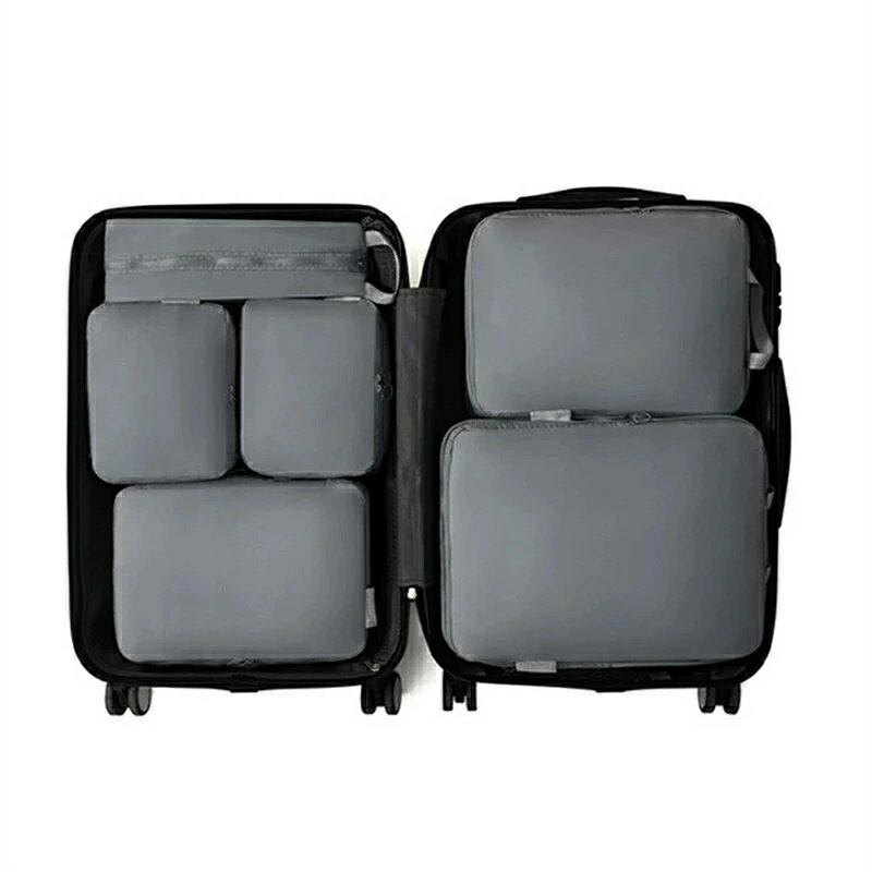 圧縮バッグ 6点セット 旅行圧縮バッグ ト 簡単圧縮 ラベルポーチ アレンジケース ファスナー圧縮 旅行用圧縮袋 セット 収納バッグ 衣類圧縮バッグ 衣類仕分け 多機能 便利グッズ 収納ポーチ 衣類旅行圧縮 コンパクト