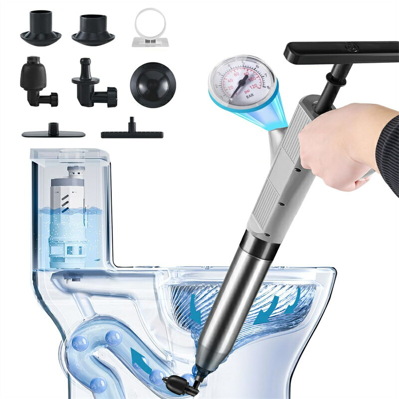 加圧式 パイプクリーナー、トイレ 詰まり トイレ つまり 解消 道具、ラバーカップ ステンレス鋼真空式..