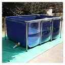 サポート付きキャンバス養魚池、養殖水槽水槽大型厚みのあるナイフこすり布耐候性と耐酸化性屋外特別な養魚プール池|詳細画像