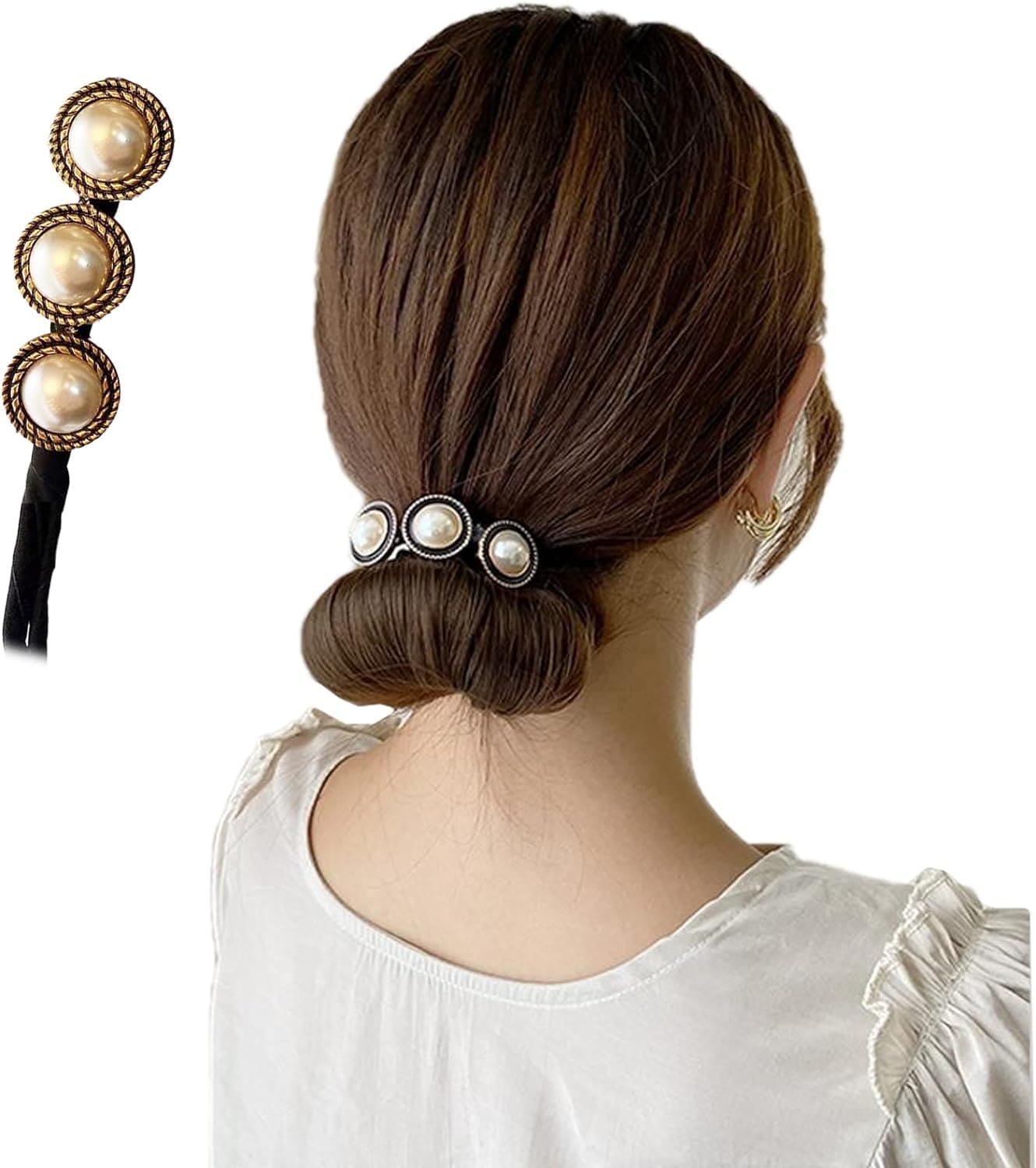 88flix シニヨンメーカー デフトバン お団子ヘアメーカー リボン デフトバンド ヘアアクセ デフトバンド(4.0)