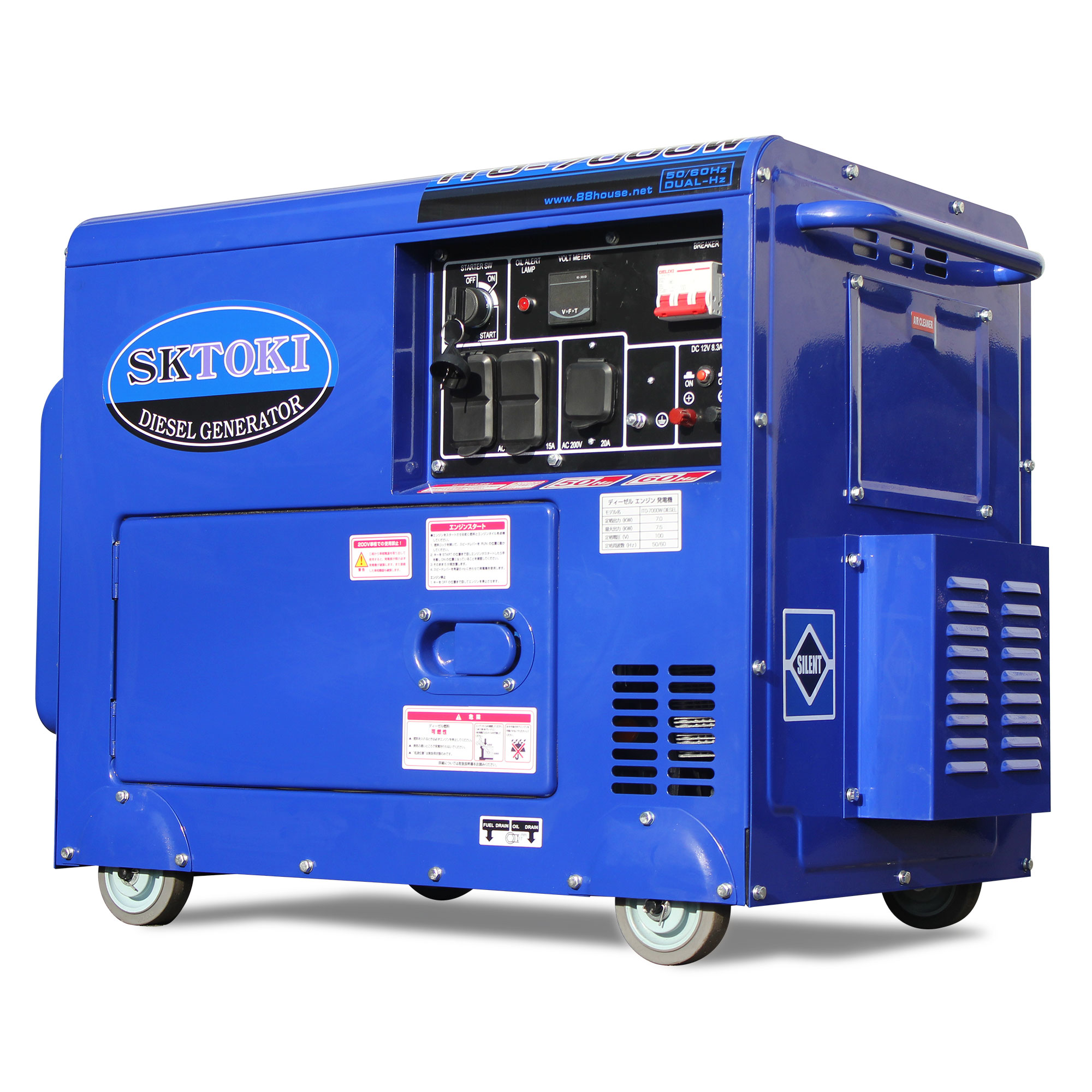 ★ハチハチハウス ディーゼル発電機 三相200V/20A出力 ITO-7000W 最大7500W AC100V/60A DC12/8.3A 50Hz/..