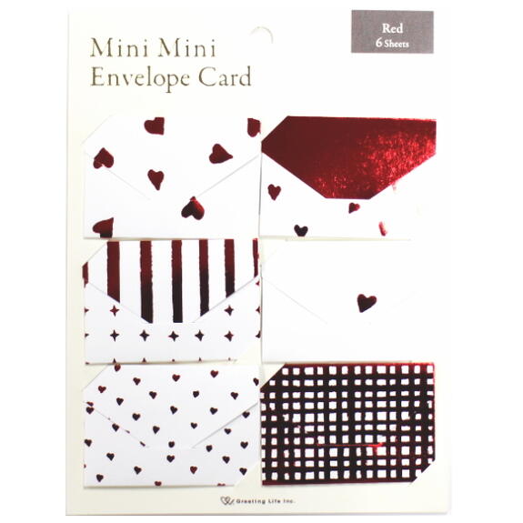 *在庫限り*Mini Mini Envelope Card ミニミニエンベロープカード（ミニ封筒型メッセージカード）レッド グリーティングライフ＜Greeting Life Inc.＞　AT-7　ギフト　クリスマス　パーティ　結婚式