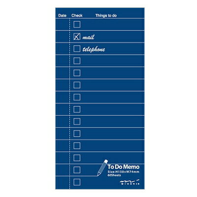ToDoリスト　メモ　紺　デザインフィル／ミドリ　28-91802345【ネコポス便可】のサムネイル