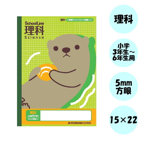 スクールキッズ(School Kizoo)学習帳 理科 5mm方眼罫/ラッコ セミB5サイズ アピカ 56-SLS10SC 【6冊までネコポス可】[M便 1/6...
