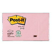 ポストイットノート　再生紙スタンダードカラー　ピンク　スリーエムジャパン（3M）655RP-P【ネコポス可】