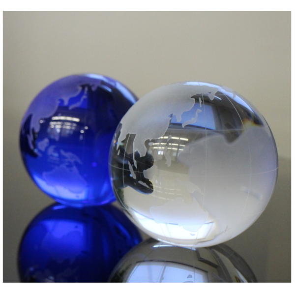 オプティカルグローブ　ペーパーウェイト（光学ガラス製）スリップオン　OG-80　デスクアクセサリー　　地球　ギフト　置物