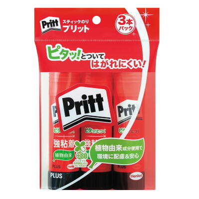 プリットスティックのり　強粘着　ジャンボサイズ3本入り 40g　プラス　50-29-709(NS-704-3P) *ネコポス便不可*