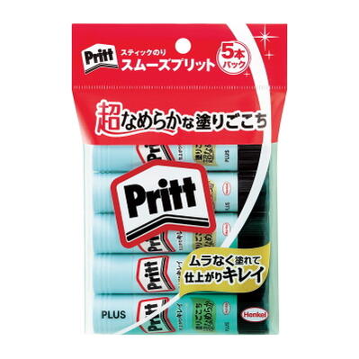 プリットスティックのり　スムーズプリット　5本セットレギュラ-サイズ 10g　プラス　50-29-716(NS-721-5P) 