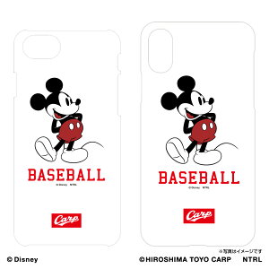 【アウトレット】MICKEY MOUSE×広島東洋カープ iPhoneケース(BASEBALL) X/XS用 ホワイト