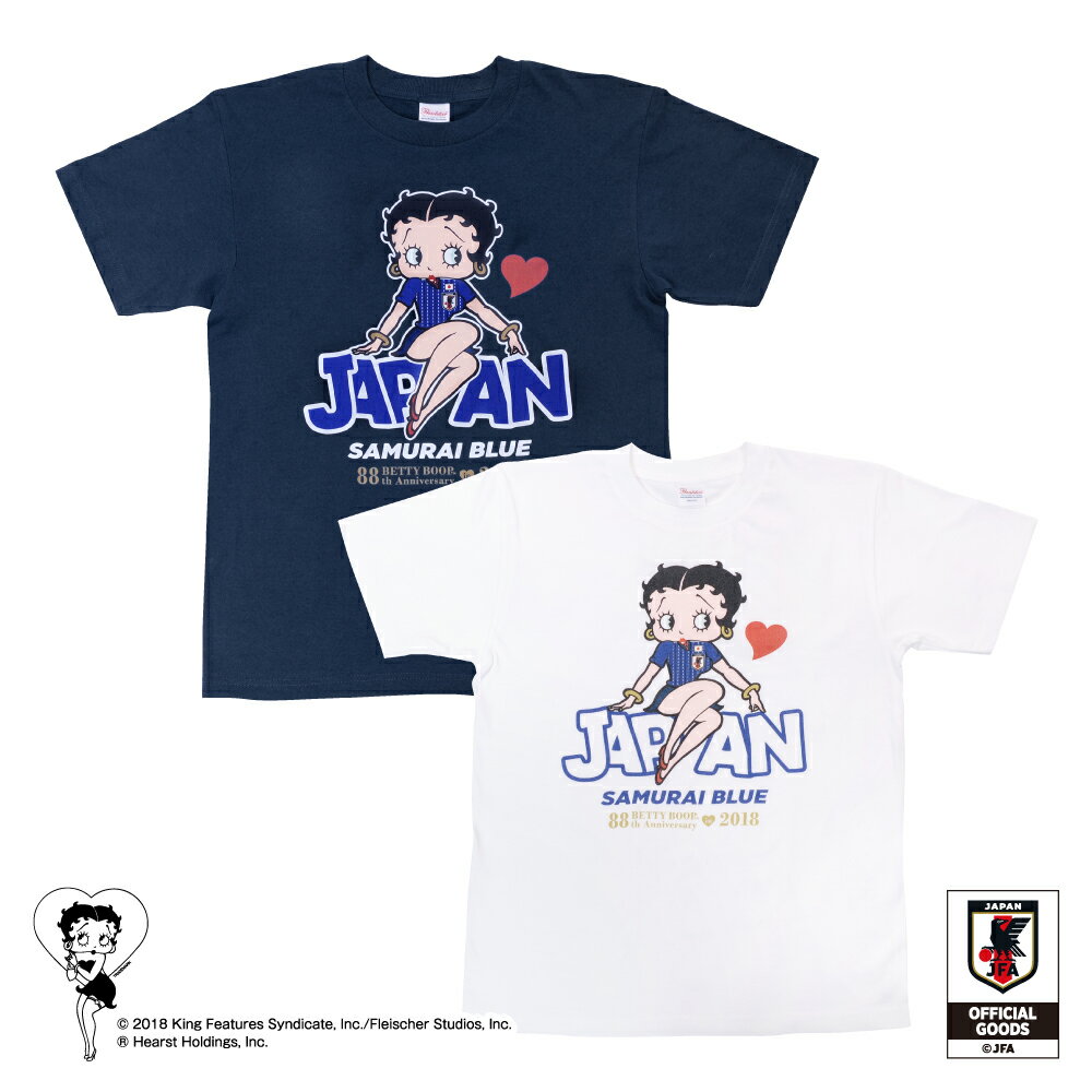 【ポイント5倍+抽選でポイントで全額還元!】Betty Boop×侍ブルー BETTY BOOP Tシャツ サッカー日本代表ver.通販セール サッカー 用品 セール