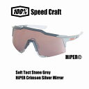 【お買い物マラソンポイント5倍】100 （ワンハンドレッド） Speedcraft Soft Tact Stone Grey - HiPER Crimson Silver Mirror Lens 60007-00002