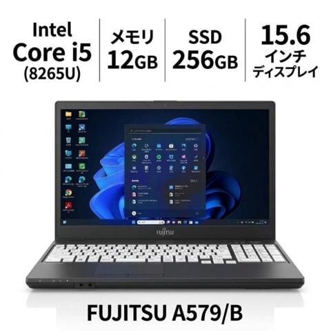 【中古】 Fujitsu LIFEBOOK A579/B ノートパソコン Core i5-8265U-1.6GHZ メモリ12GB 15.6インチ Windows 11 Pro