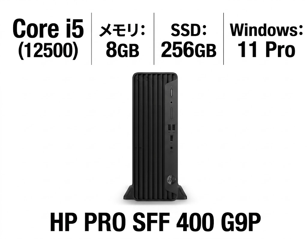 NEC - 【新品】 HP Pro SFF 400 G9P デスクトップPC Core i5-12500 メモリ8GB SSD256GB DVDマルチ Windows11Pro