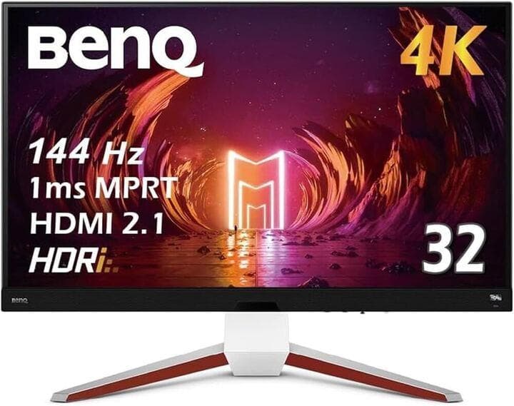 【中古】 BenQ MOBIUZ EX3210U 32インチ 4K液晶モニター HDMI DisplayPort ホワイト リモコン付