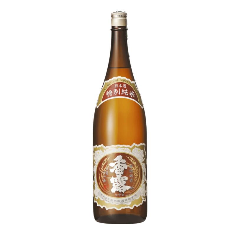 名入れラベルのギフトワインの【通常商品】【POP付】香露 特別純米酒 1.8L 1800ml 熊本 熊本県酒造研究所 地酒 日本酒 純米酒 特別純米 辛口 熟成 芳醇 食中酒 カニ 魚介 肉料理に合う 割烹 和食 日本料理 業務用 飲食店向け 海外向け Japanese Sake 山田錦 九州神力 9号酵母 こうろ 米麹 一升瓶｜アングル2