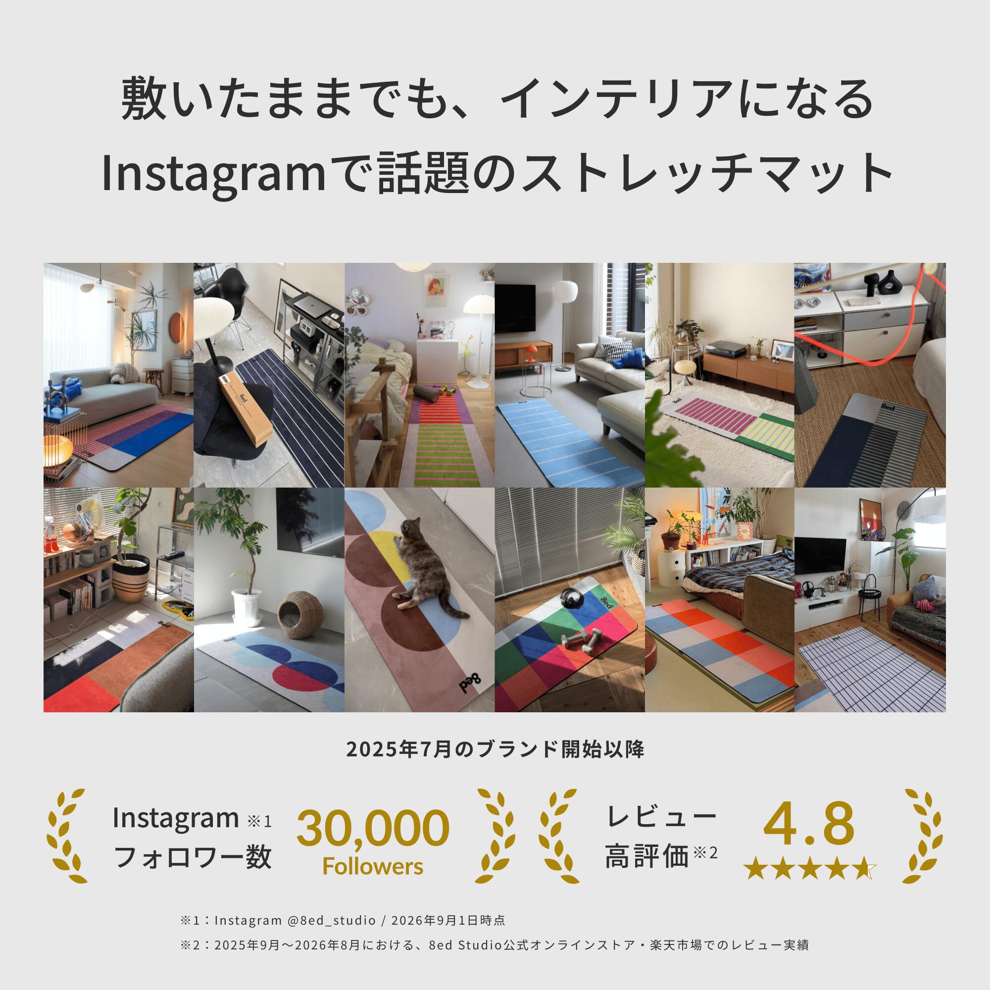 【日本国内ブランド】8ed Studio ストレッチマット Yumcha ヨガマット 幅61cm 幅80...