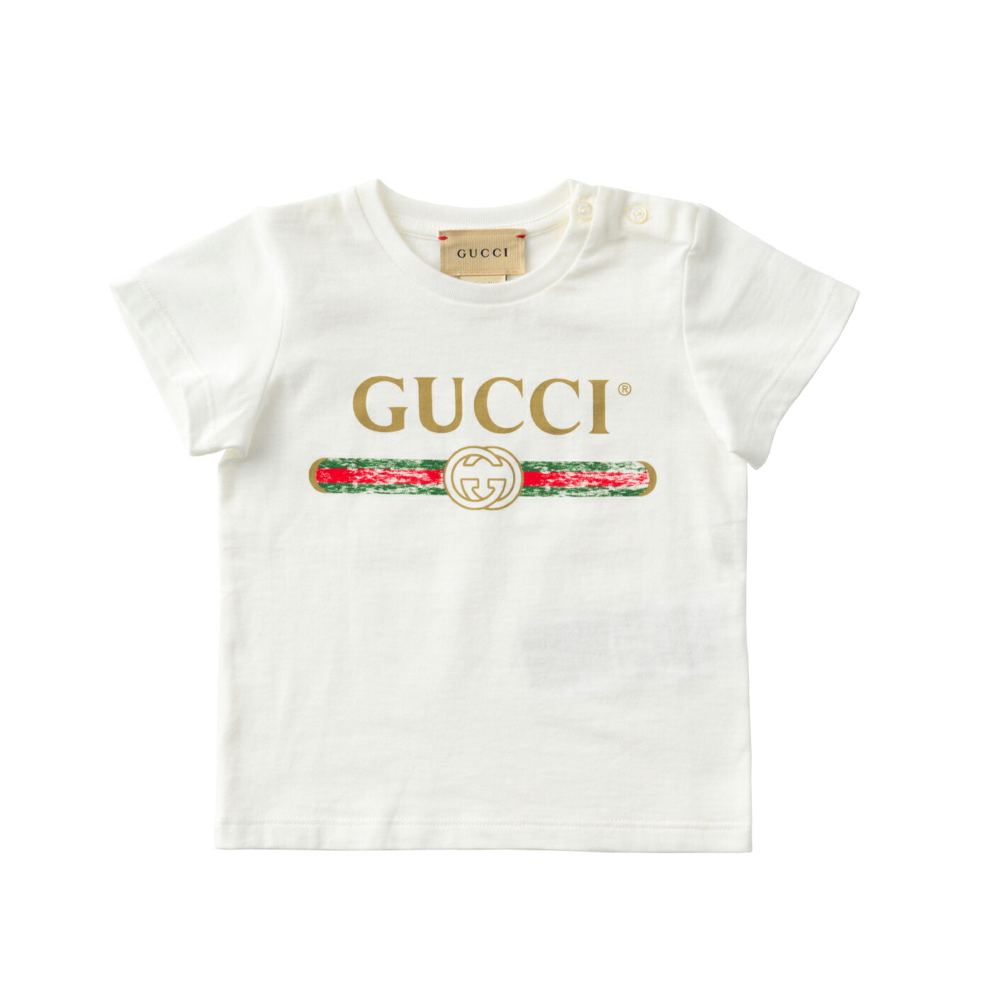 訳あり★6/9M【GUCCI】グッチ504121 X3L64 ビンテージ ロゴ コットン Tシャツ ベビー 高級 トップス
