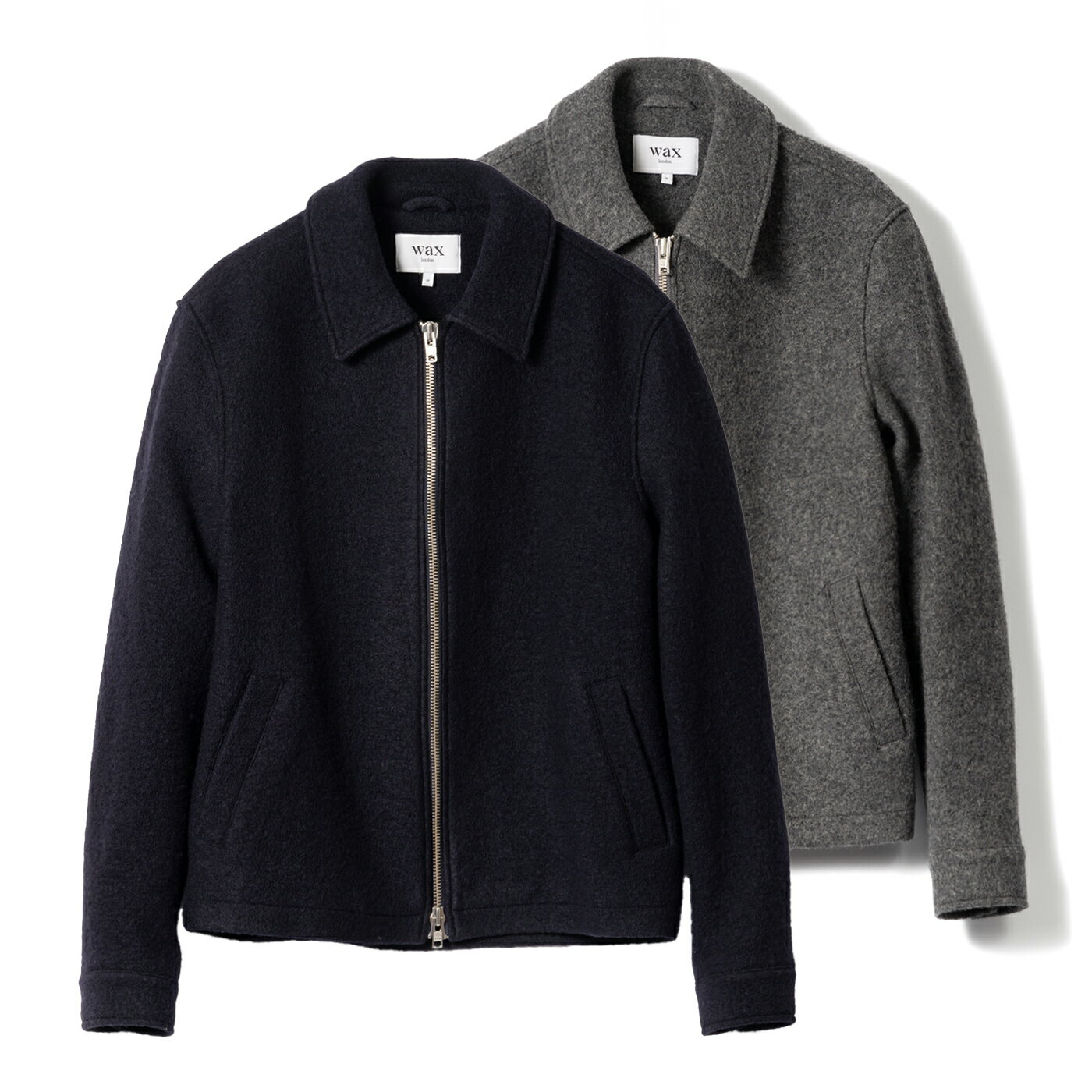 【WAX LONDON】ワックスロンドン ELDON JACKET BOILED WOOL AW25-JKT-ELD-BWP ボイルドウール エルドン ジャケット グレー ブラック ウール メンズ 冬 アウター おしゃれ
