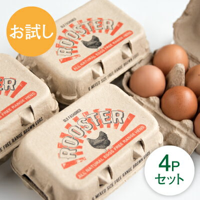 送料無料 卵 お試し 放し飼いの鶏の卵 6個x4パックセット 北杜市武川 南アルプス ROOSTER フリーレンジエッグ 放し飼いの卵 高級 グルメ 新鮮 採れたてをお届け 卵かけご飯 お取り寄せ 熨斗 返礼 ギフト お祝い