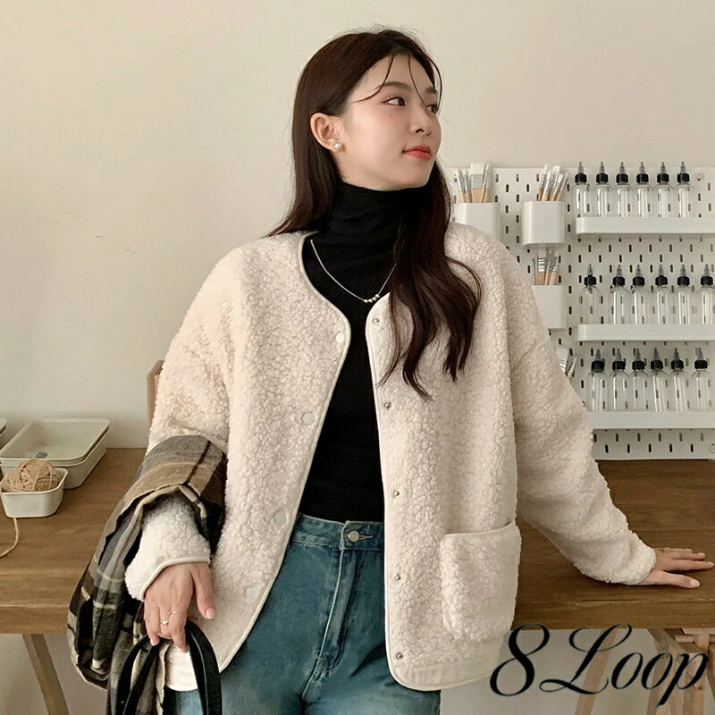 ジャケット ショート ボア ジャンパー レディース 冬 秋 ブルゾン アウター ノーカラー もこもこ 防寒 厚手 おしゃれ 羽織り 大きいサイズ オーバーサイズ 大人 カーディガン カジュアル