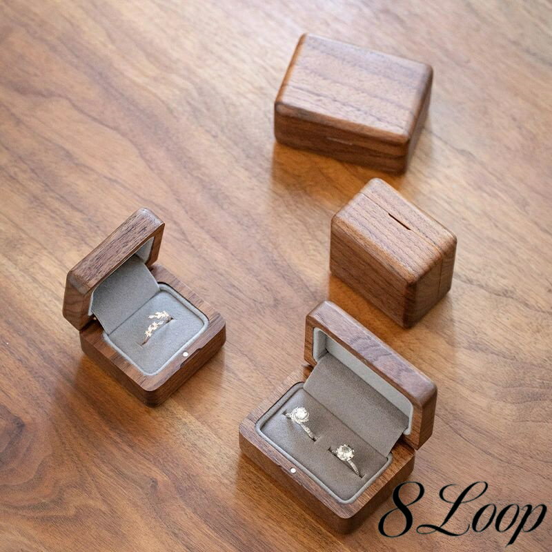 Accessories Cases - 指輪ケース 指輪入れ リングケース 木製 無垢材 マグネット式 指輪収納 指輪置き アクセサリー収納 収納箱 プロポーズ 結婚指輪 婚約指輪 ボックス リングボックス 天然木 ウッド ガラス お洒落 オシャレ 可愛い かわいい プレゼント