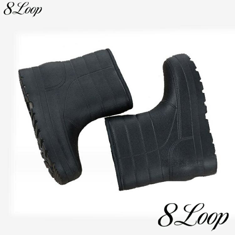 メンズ EVA シューズ 作業靴 ブラック レインブーツ 防水靴 ショートブーツ 厚底 暖かい 滑りにくい 防水 防寒 冷え対策 防寒シューズ 裏起毛 保温 防滑 無地 シンプル スノーブーツ 履きやすい 靴 アウトドア 冬用長靴 冬用ブーツ スノーシューズ