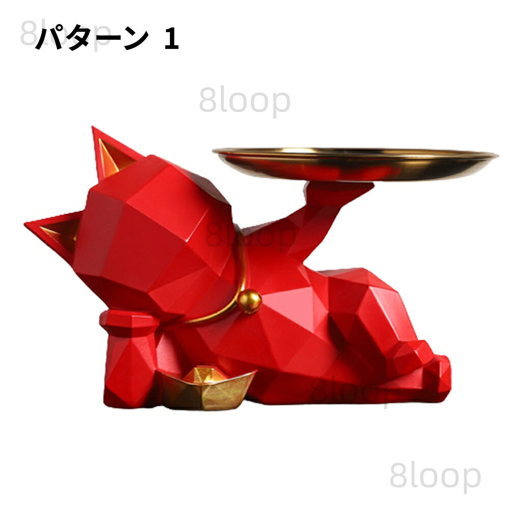おしゃれ・可愛いピアス8Loopのフィギュア　招き猫のフィギュア　樹脂製　置物　工芸装飾品　リビング玄関テレビキャビネットカフェアイデア 北欧シミュレーションロボット樹脂置物 送料無料｜アングル3