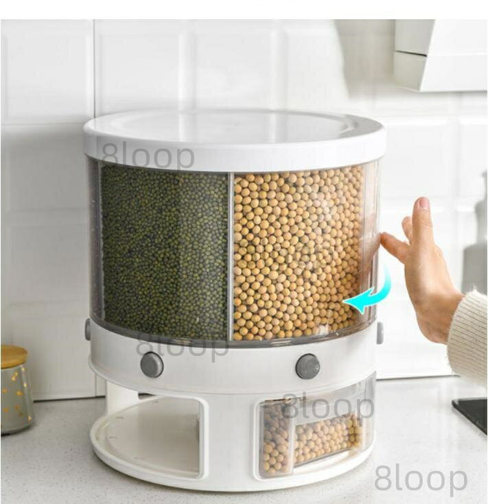 保存容器 米びつ 古代米 お米 分類 お米収納 米入れ 密閉 大容量 おしゃれ 防湿 こめびつ ライスボックス 米櫃 洗える キッチン用品 防虫 キッチン収納 豆収納 回転式 穀物 雑穀 豆 カップ付き 10キロ 10kg