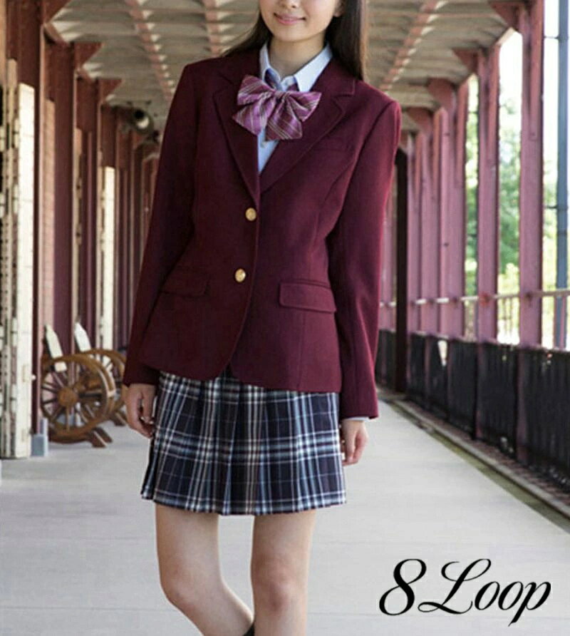 おしゃれ・可愛いピアス8Loopの制服ブレザー　女子高生ジャケット ブレザー スクールブレザー紺/ブラック・大きいサイズ 制服スクールブレザー　スクール ブレザー JK制服ブレザー　定番　高校生 学生 中学 ブラック ジャケット 長袖　ハイグレード！ 送料無料｜アングル2