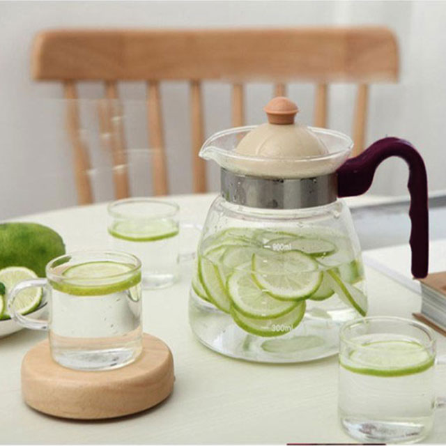 直火 耐熱ガラスポット 紅茶 ガラスケトル 茶こし一体型蓋 ティーポット 麦茶ポッ...
