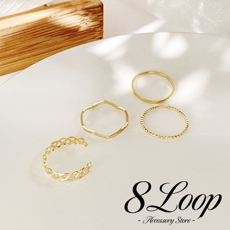 ＼新春セール！ポイントMAX10倍／ ピンキーリング 細め 4点セット レディース リング シンプル ファランジリング 関節リング セットリング 重ね付け かわいい おしゃれ リング ピンキー リング 指輪 小指 細い 華奢 細目 安い 普段使い デイリー 軽い