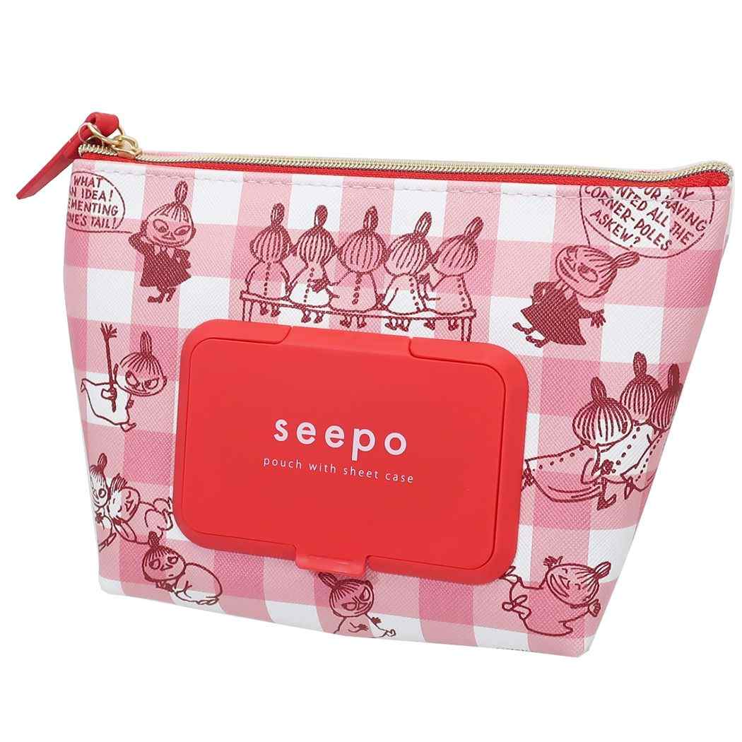 ムーミン ポーチ 抗菌 seepo3 シーポ3 シートケース付き 機能性 リトルミイグッズ コスメポーチ 化粧 コスメ シンプル 小物入れ 小さめ コンパクト かわいい おしゃれ 北欧 キャラクター 実用的 プレゼント ピンク