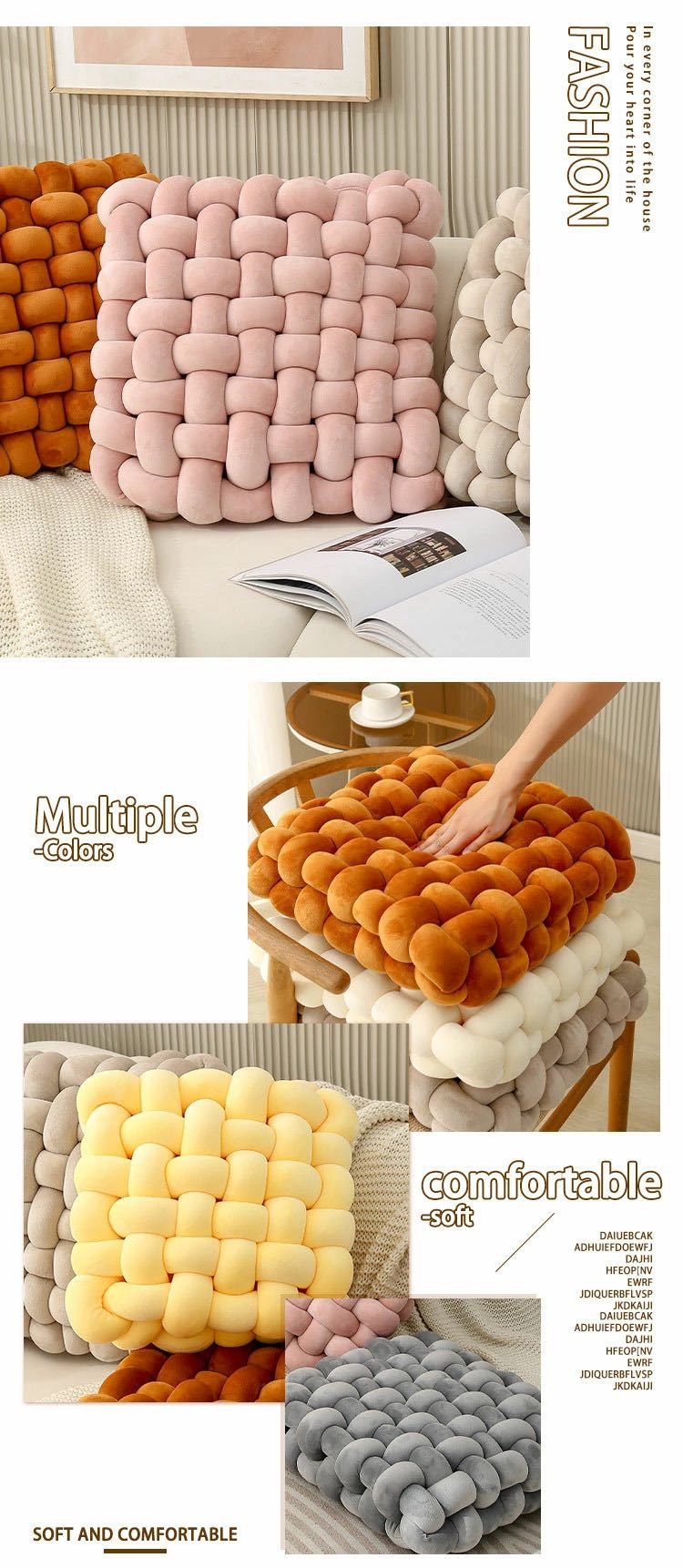 座布団 クッション 椅子用 33×33cm 40×40cm 北欧 フロアクッション 厚手 厚さ12cm おしゃれ 抱き枕 床 車 イス 座る ベッド かわいい ざぶとん 分厚い 大人 子供 在宅 テレワーク 読書 正座 疲れない 春 秋 冬 3