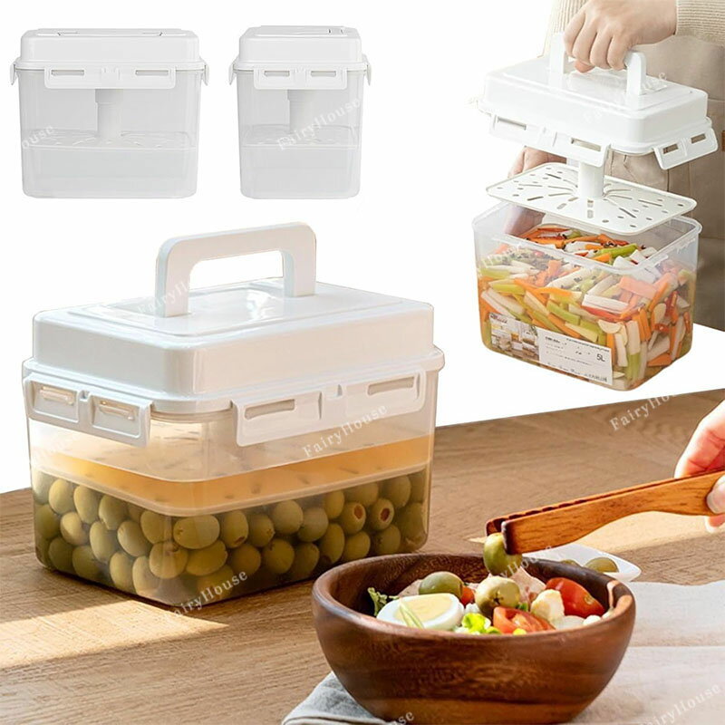 Rakuten - 【送料無料】 簡単 浅漬け 容器 漬物器 5L 即席つけもの器 手軽に漬けられる即席つけもの器 重石がいらない 密封された瓶 加圧された 梅干し 容器 大容量 保存容器 密閉容器 家庭用 ぬか漬け 浅漬け