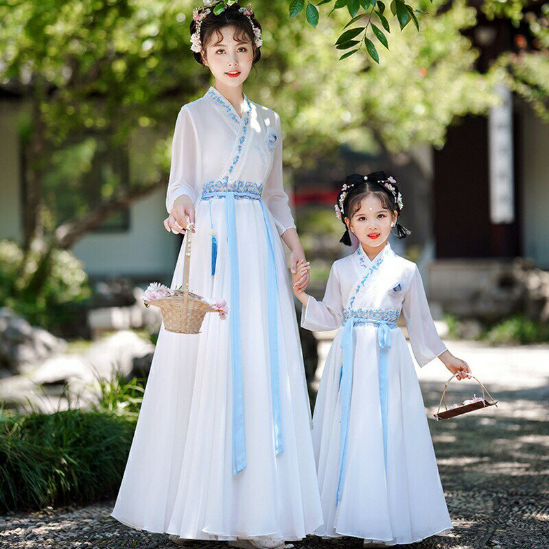 浴衣 女の子 子供 浴衣 レディース 中国風 衣装 親子 コーデ 母娘 お揃い フリーサイズ 発表会 衣装 国学 柔らか 肌触り お祭り 七五三 フォトウェディング 記念写真 萱微? SUGATA