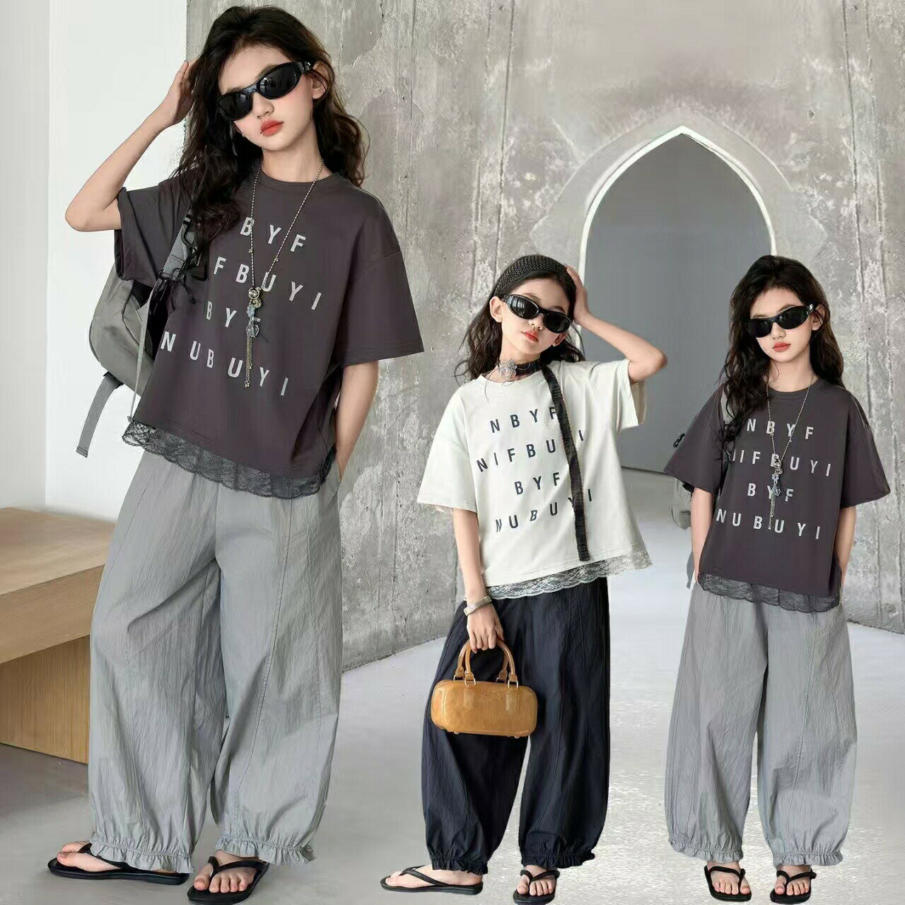 子供服 キッズ 子供 女の子 ジュニア セットアップ 上下セット tシャツ ワイドパン...