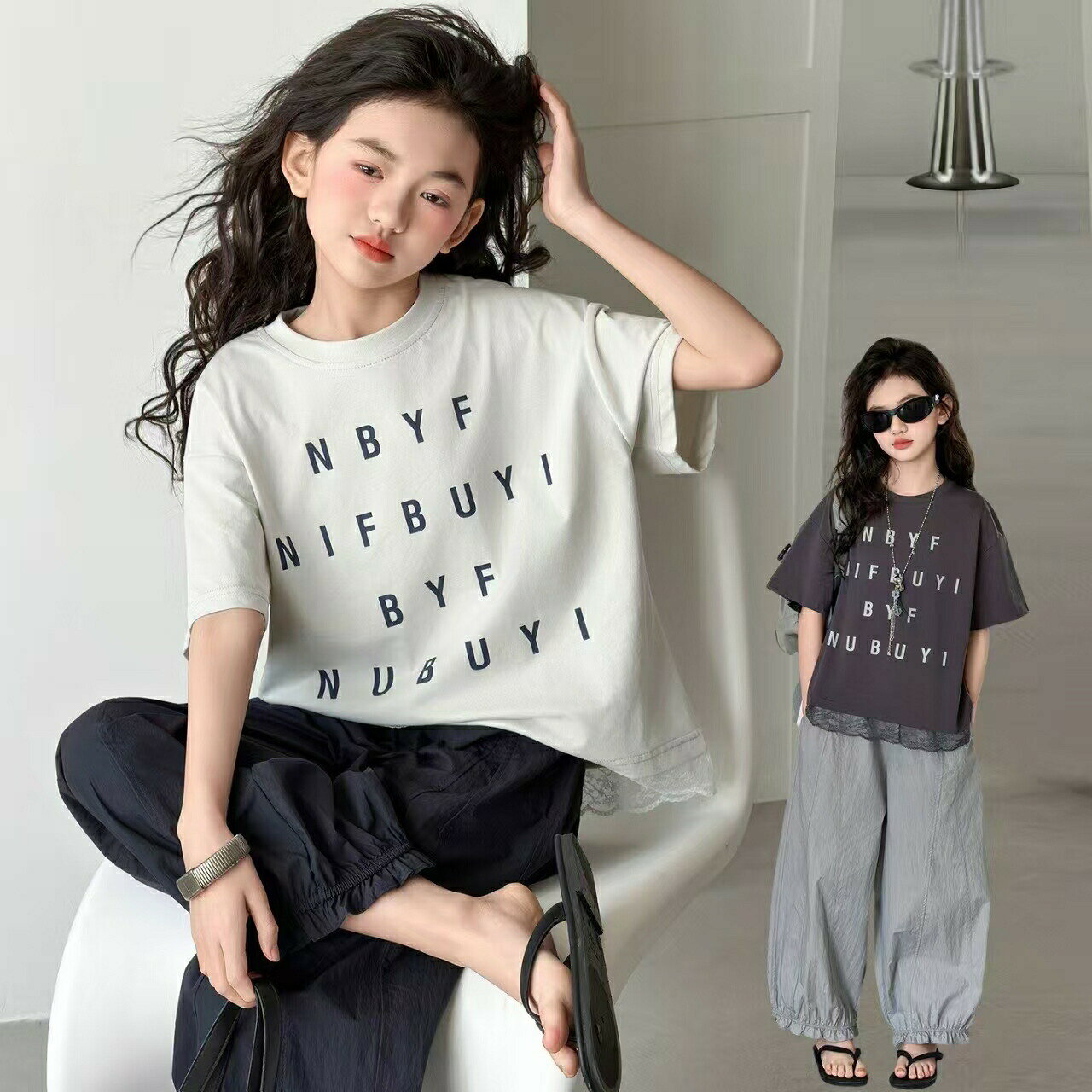 子供服 キッズ 子供 女の子 ジュニア セットアップ 上下セット tシャツ ワイドパン...