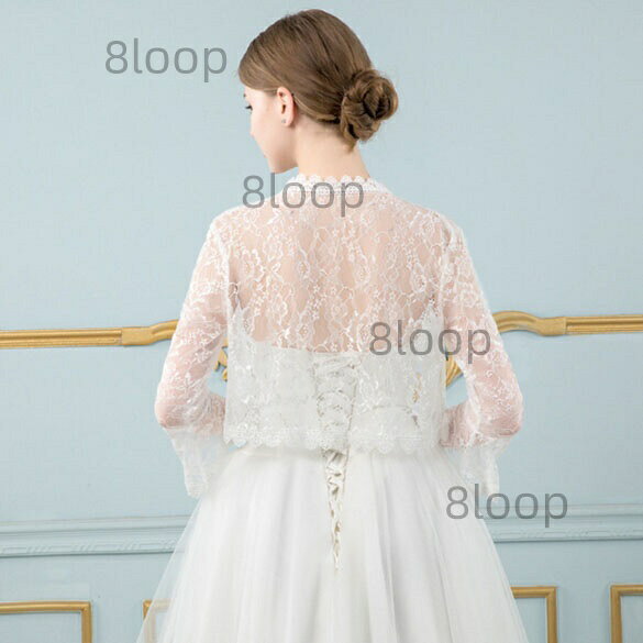 おしゃれ・可愛いピアス8Loopのボレロ 結婚式 ショール ボレロ パーティボレロ パーティーショール 結婚式ボレロ フォーマルショール ストール ビジューショール 10色選択｜アングル3