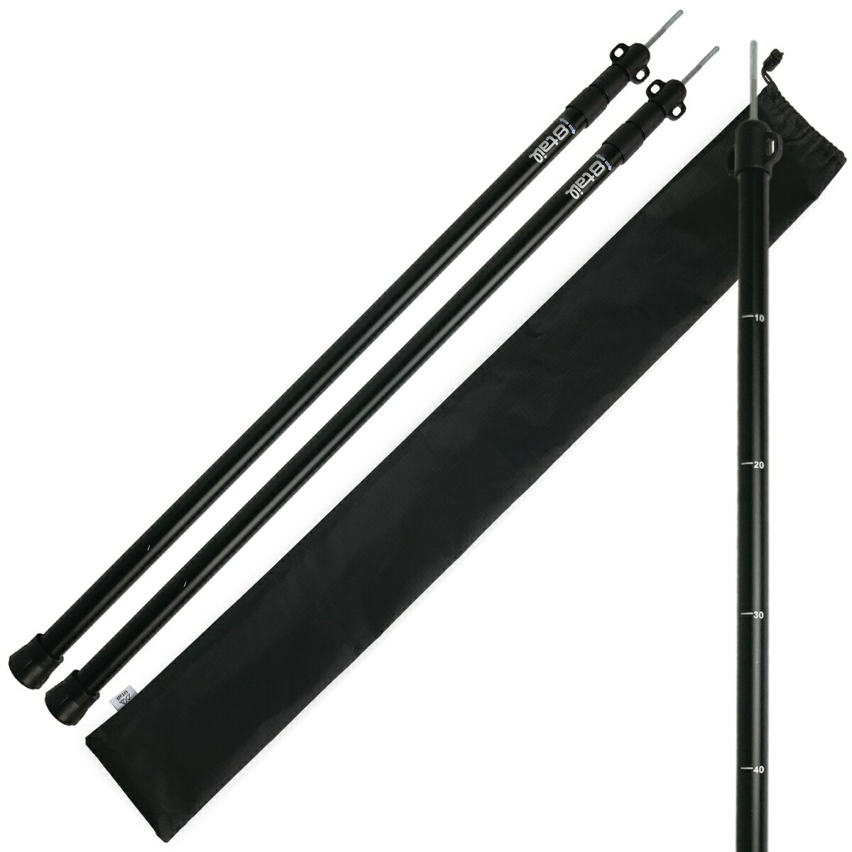 8tail 伸縮 アルミ ポール 【メモリーポール】28mm 89〜230cm 目盛り付き アルマイト加工 簡単 調節