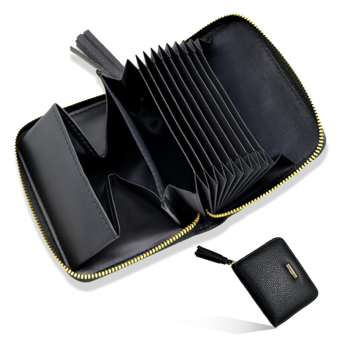 [CECN] ミニ財布 レディース お札が折れない 二つ折り 大容量 じゃばら カードケース ボックス型 小銭..