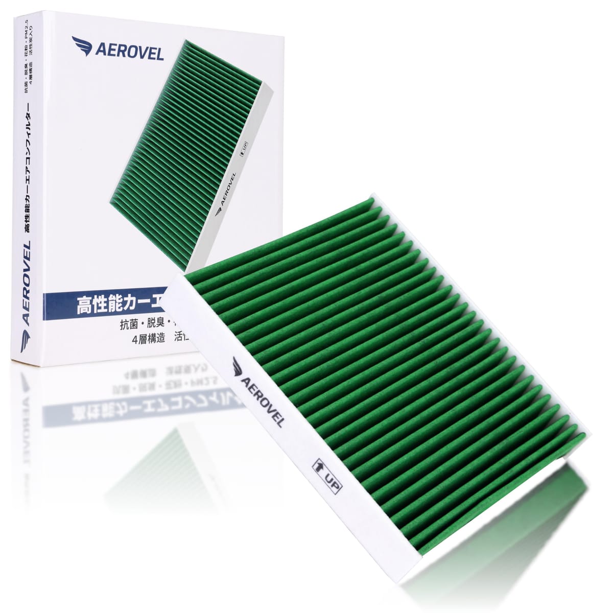 AEROVEL トヨタ/レクサス/スバル/ダイハツ車用 高性能カーエアコンフィルター アルファード アクア プリウス 4層 活性炭 抗菌 花粉&PM2.5対策 (A1-1009, 1枚入り)