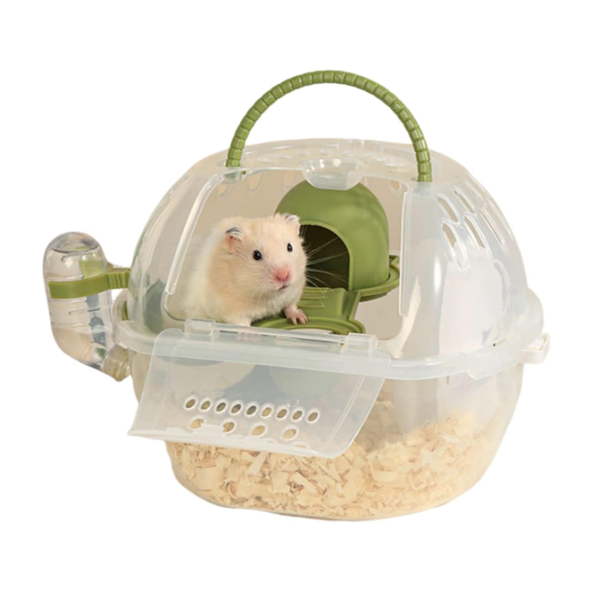 Asdays ハムスター お出かけ キャリー 小動物 モルモット ペット ポータブルケージ 給水器付き 掃除簡単