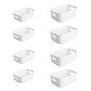 JUSTVEL 収納ボックス 小物入れケース 白 ポリプロピレン 8個