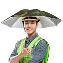 SALUDABLE ヘルメット 日除け 70cm パラソル かぶる傘 傘帽子 ハンズフリー 日傘(4)