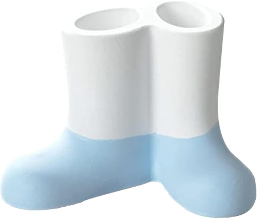 アネスティ 珪藻土 歯ブラシ スタンド 2本用 ブルー 幅8.3×奥行5.5×高さ5.5cm Karari 水滴を吸い取る H..