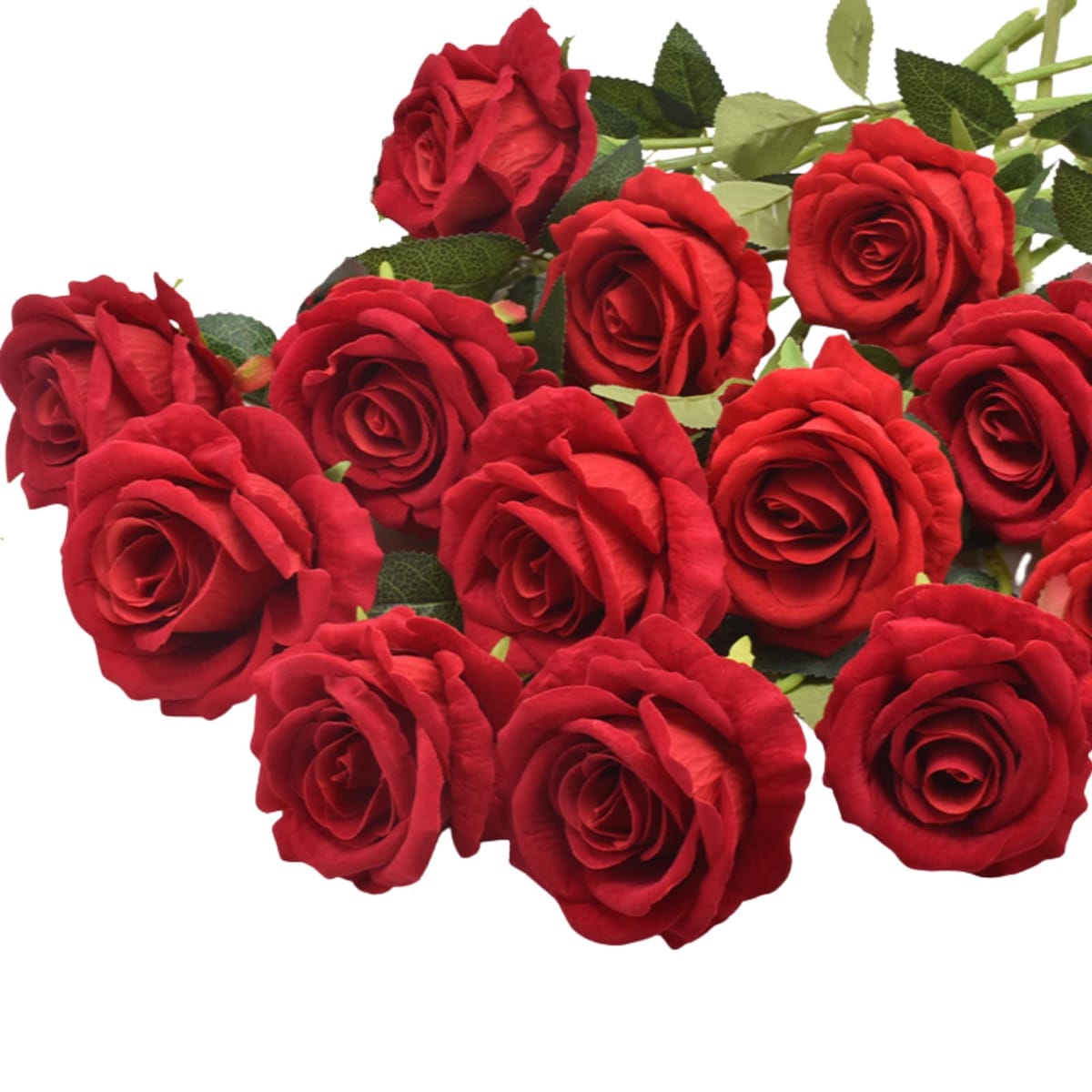 Rakuten - Aurenne 造花 バラ 花束 薔薇 ローズ インテリア フランネル素材 リアル 枯れない 装飾 12本セット