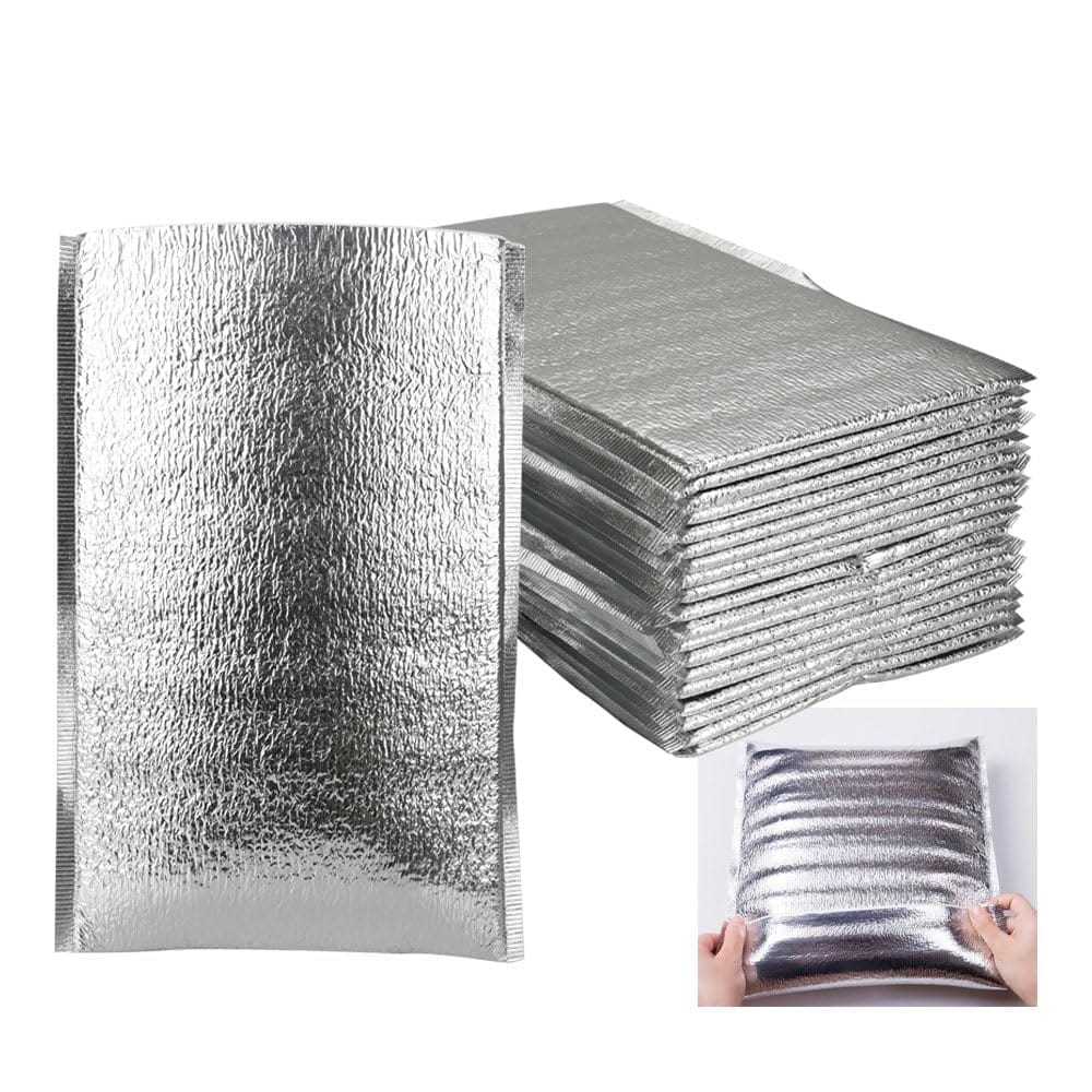 アルミバッグ 保温/保冷 お弁当入れ 電波対策 運動会 ピクニック テイクアウト 20枚セット (20cm×30cm)